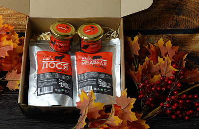 Превью Подарочный набор Дикоешь с двумя паштетами 100г и тушенкой