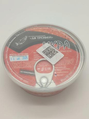 Товар Икра кеты зернистая соленая &quot;ДВ ТРОФЕЙ&quot; замороженная 200гр